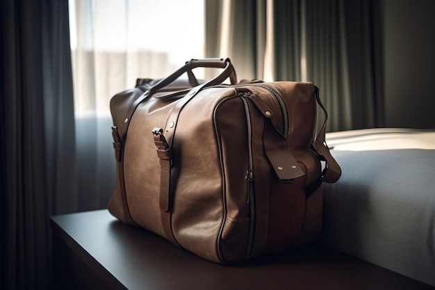 Traveling bag in the hotel room