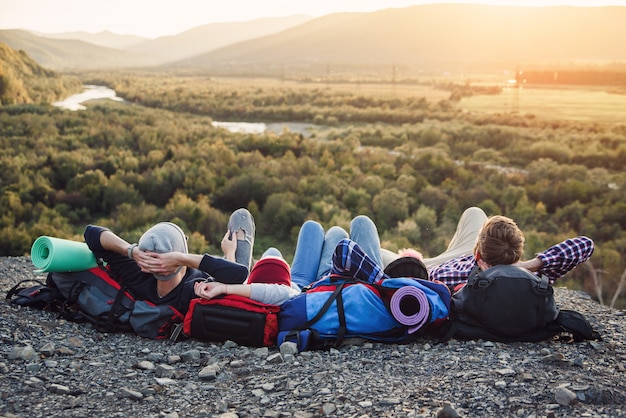 Photo traveling, tourism and friendship concept.