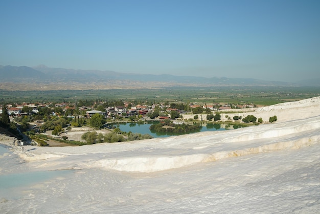 Travertine at Pamukkale in Denizli Turkiye