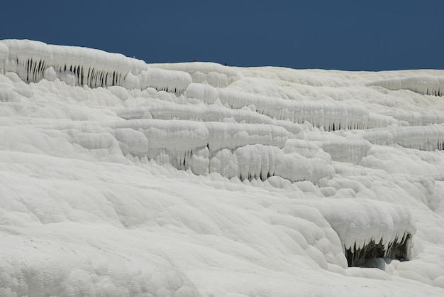 Travertine Terraces at Pamukkale in Denizli Turkiye