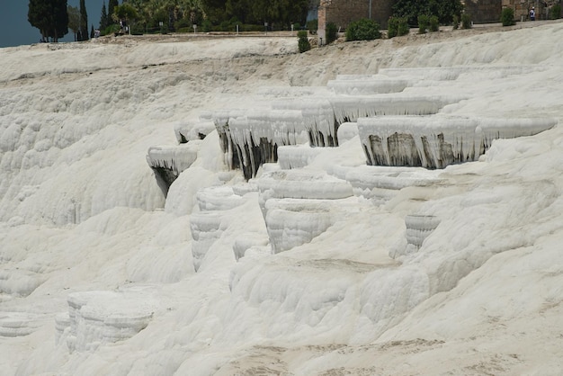 Travertine Terraces at Pamukkale in Denizli Turkiye