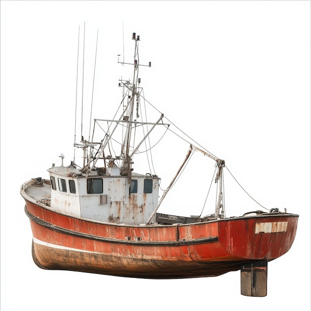 Trawler isolated on a solid white background