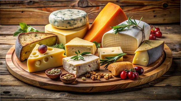 a tray of cheeses including cheese cheese and nuts