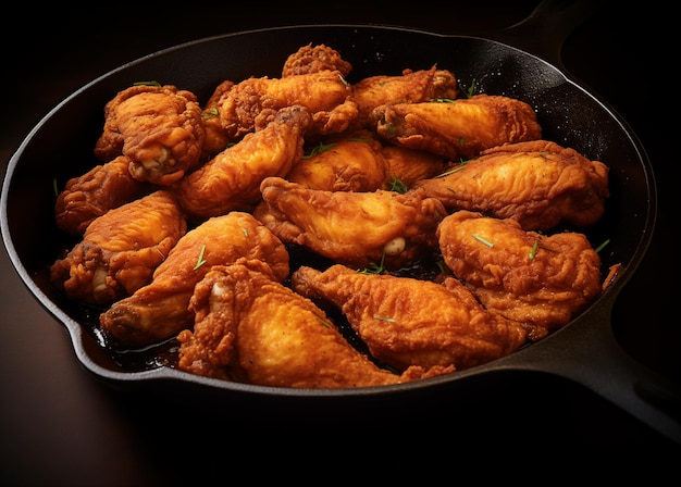 A tray of chicken wings with dipping sauce