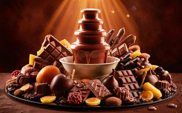 a tray of chocolates with a bowl of milk chocolates and a bowl of chocolates