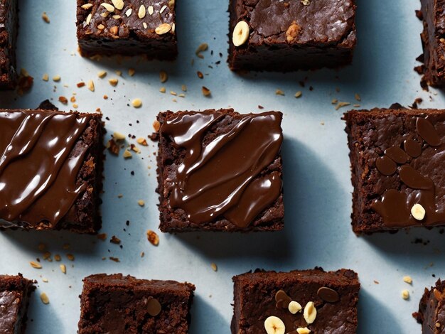 Photo a tray of chocolates with nuts and nuts on it