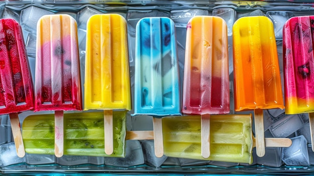 A tray of colorful ice cube popsicles a fun and flavorful way to beat the heatquot