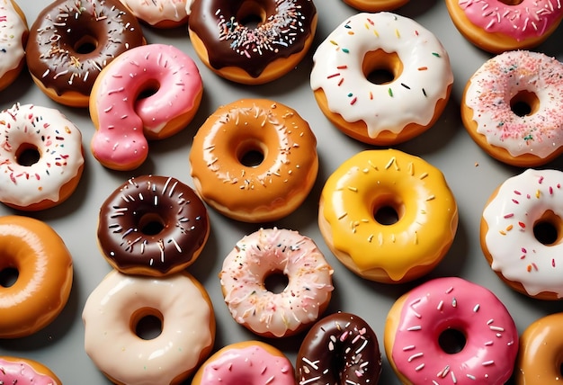 a tray of donuts with a candle that says donuts on it