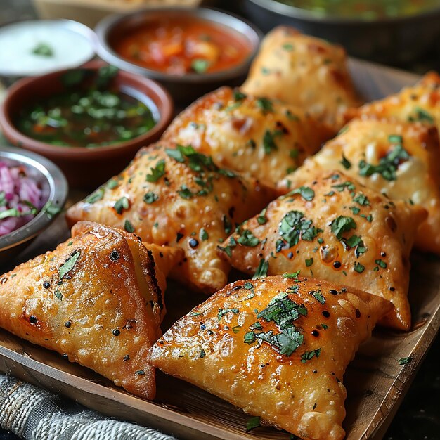 a tray of food including a variety of food