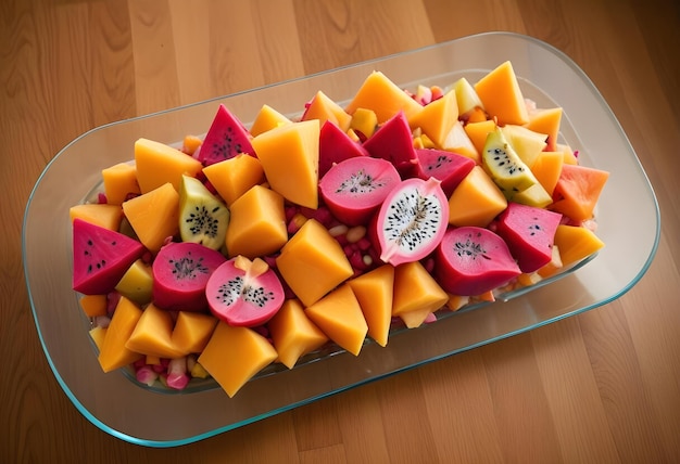 a tray of food that has a bunch of small fruits on it