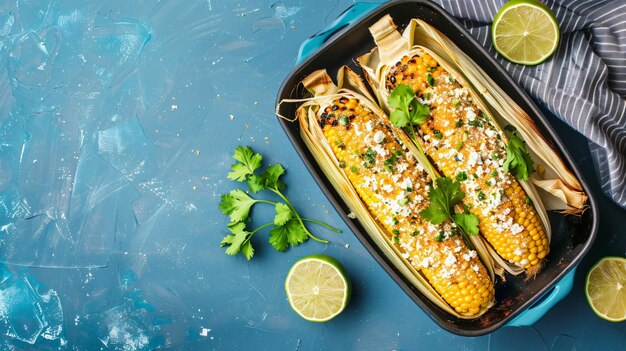 Photo a tray of food that includes chicken and lemon