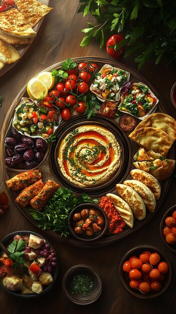 a tray of food with different types of food on it