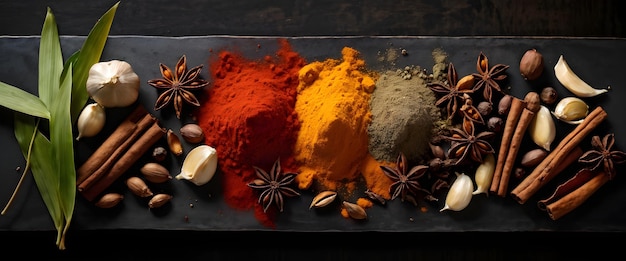 Photo a tray of spices including one that has the word spice on it