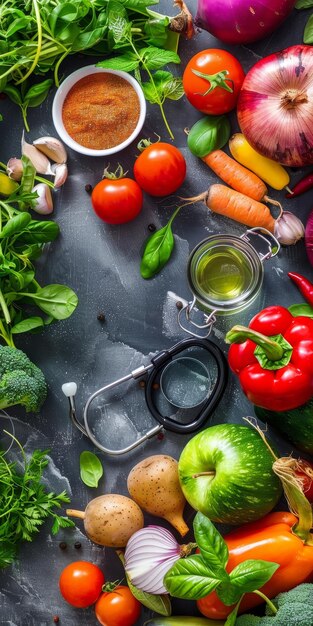 Photo a tray of vegetables including tomatoes broccoli carrots and cucumbers