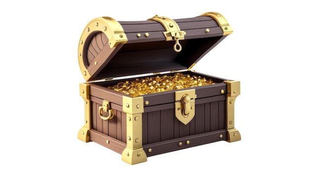 Treasure Chest on isolated White background