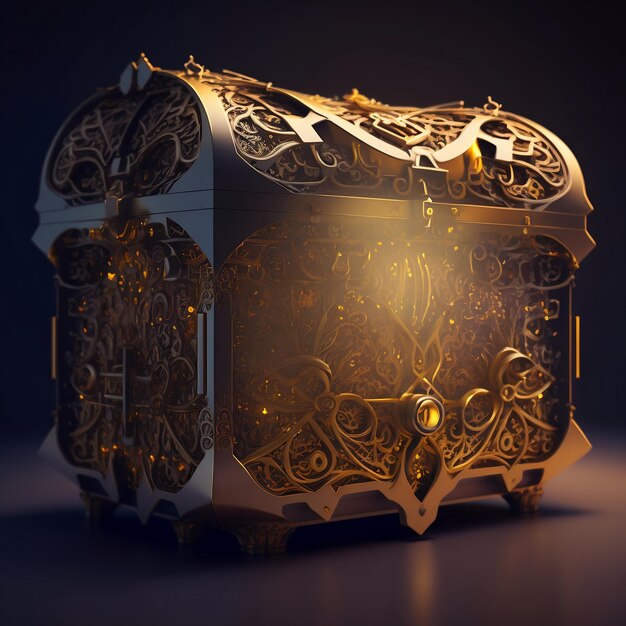 treasure chest made out of gold generative AI