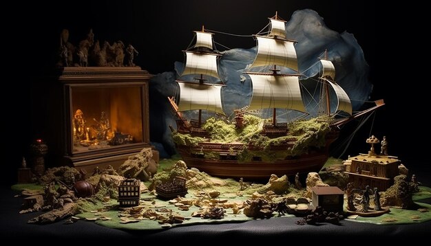 Photo treasure diorama perspective