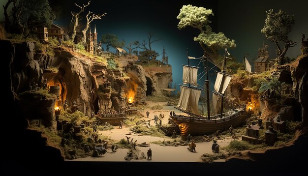 Photo treasure diorama perspective