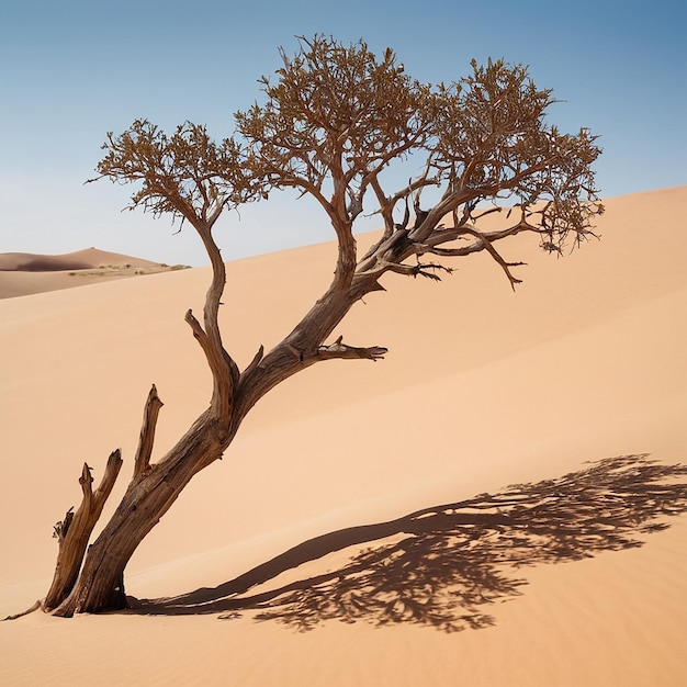 Photo tree in the desert with the desert in the background