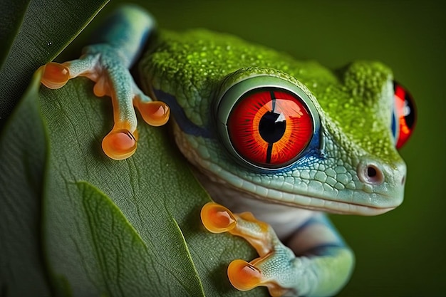 Tree frog with red eyes in Costa Rica