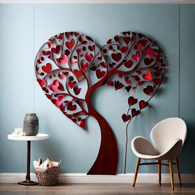 Photo tree of heart wall interior decor crafts design