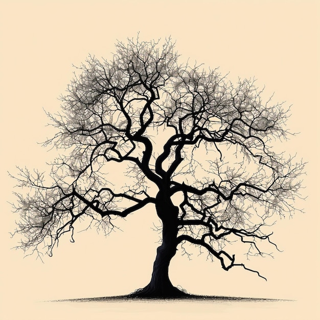 Tree illustration isolated on solid background