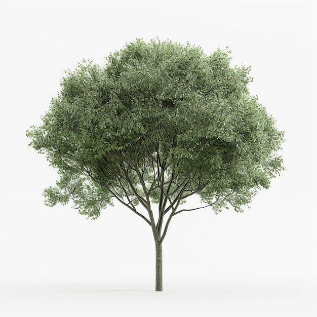 Tree isolated on white background 3d rendering Computer digital drawing