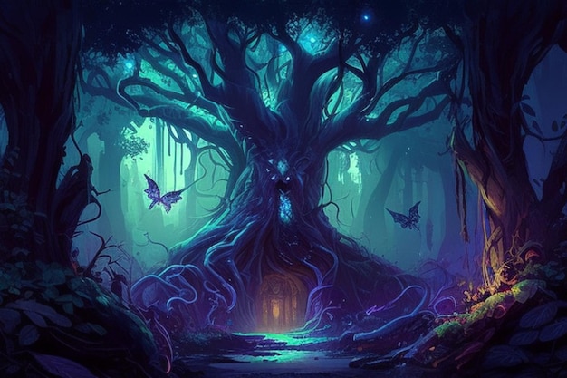 The tree of life is a fantasy art print