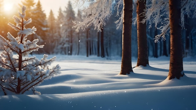 a tree in the snow