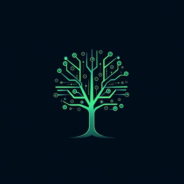 tree technology logo template