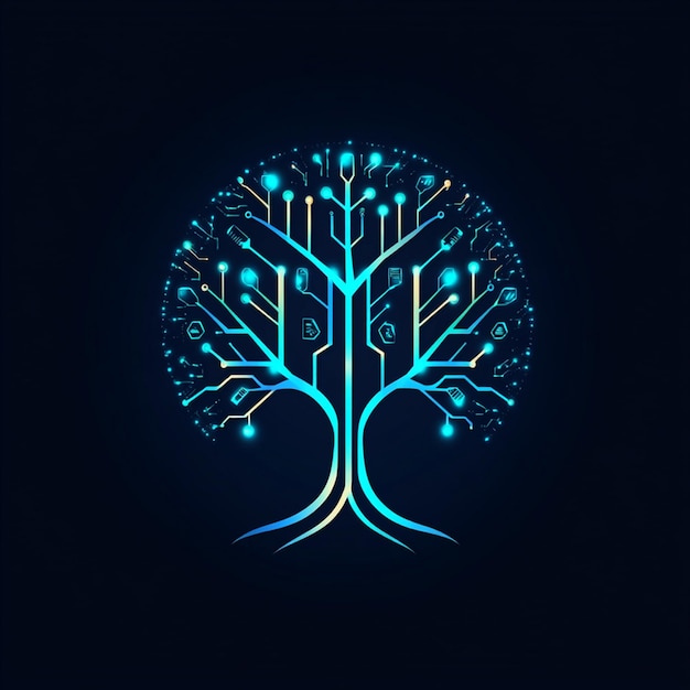 tree technology logo template