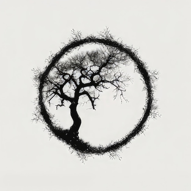 a tree with a circle in the middle