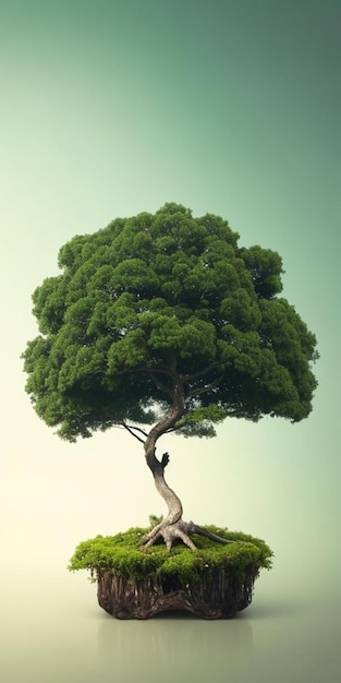 A tree with a green background and the word tree on it