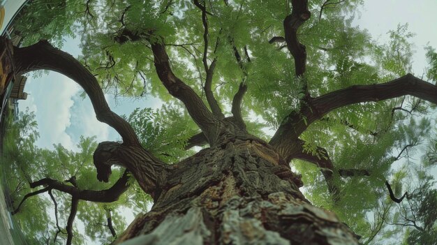 a tree with a green branch that has the word  gnar  on it