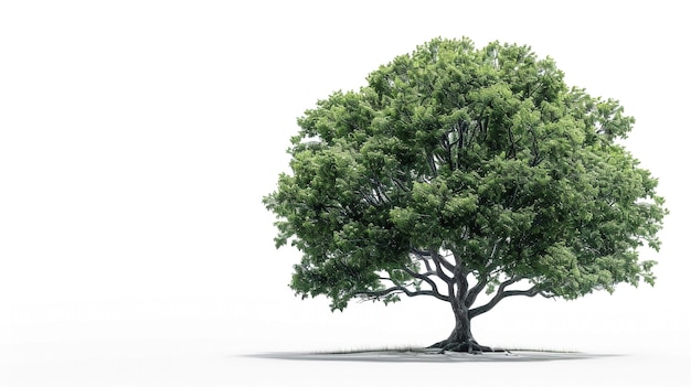 a tree with green leaves and a white background