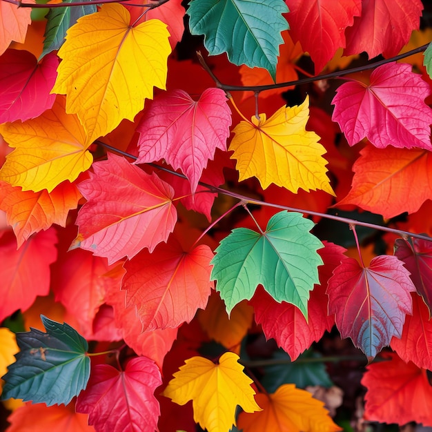 a tree with a green and red leaf that says  autumn