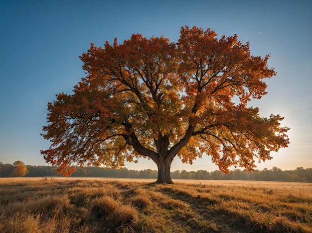 Photo a tree with a lot of leaves on it is in a field