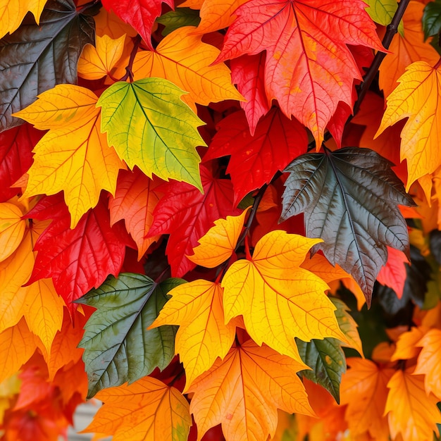 a tree with many different colored leaves that have the word  on it