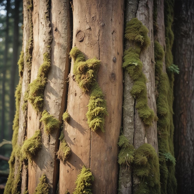 Photo a tree with moss on it and a sign that says moss