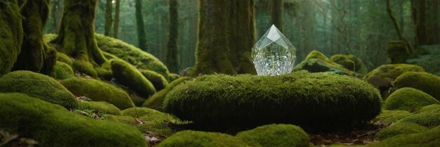 Photo a tree with moss on it and a small object in the background