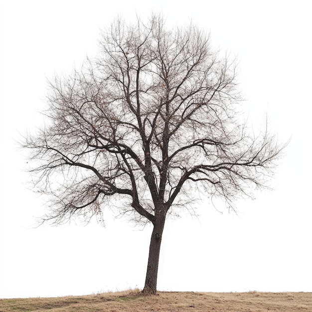 Photo a tree with no leaves on it is in a field