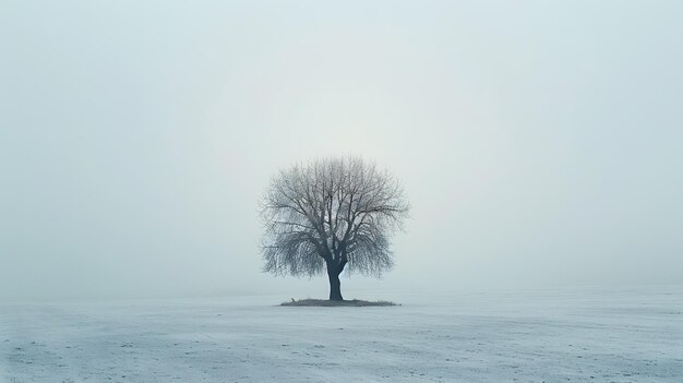 a tree with no leaves in the middle of it