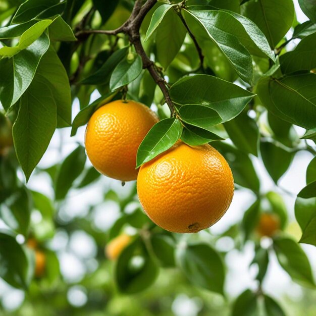 Photo a tree with oranges and green leaves with the words  lemons  on it