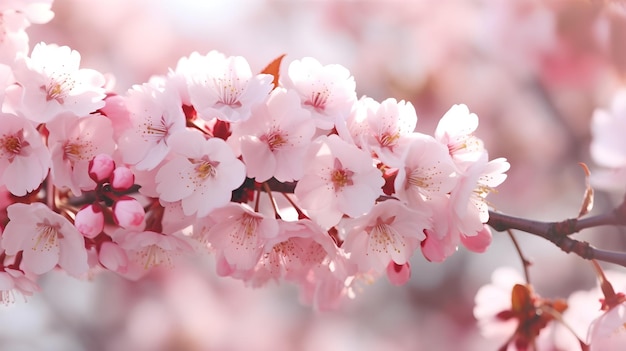 A tree with pink flowers in the spring