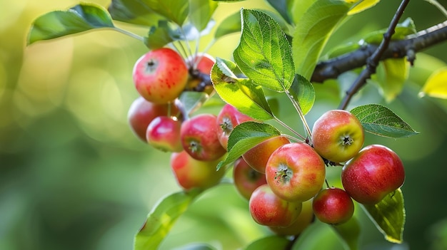 a tree with red and green apples on it and a green leaf that says quot apple quot