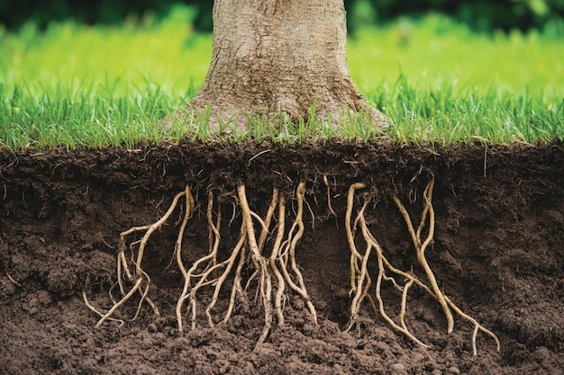 Photo tree with roots exposed to air