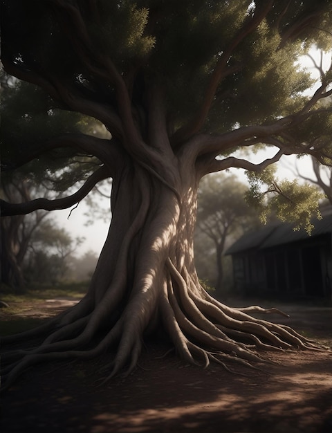 Tree with roots Generative AI