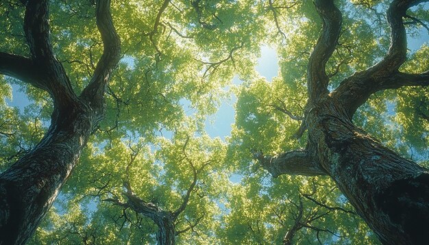 Photo a tree with a sky behind it and the sun shining through it