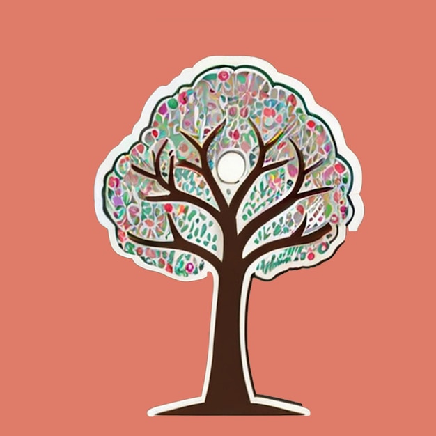 a tree with the word tree on itcharacter cartoon design logo brand icon a tree