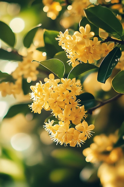 Photo a tree with yellow flowers that say quot dandelion quot